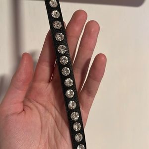 Thin, gem studded black belt